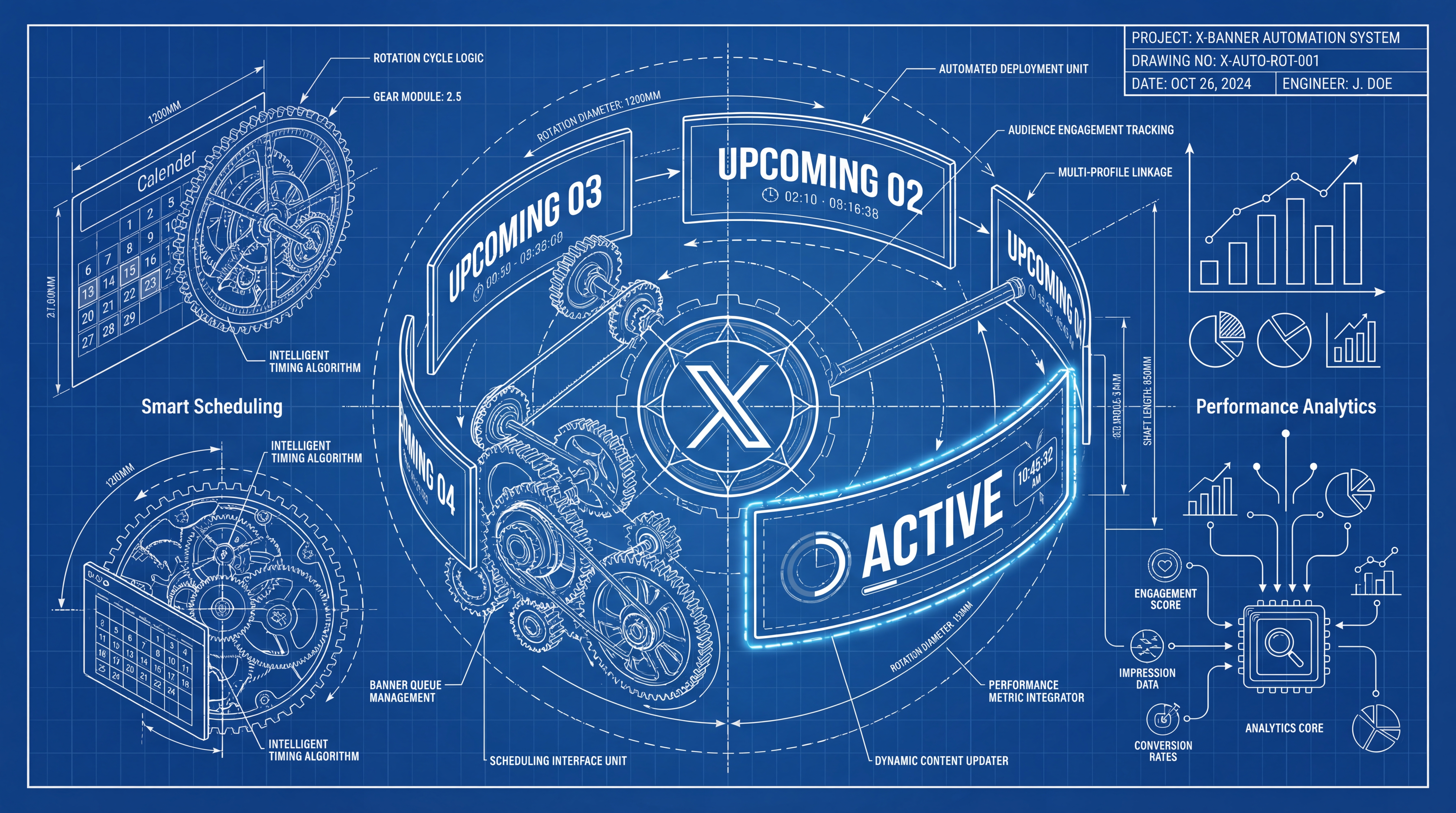 Blueprint style banner